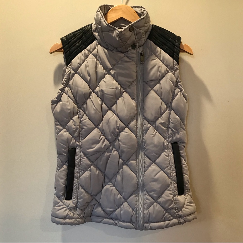 Marc New York Puffer Vest with Faux Leather Accent
